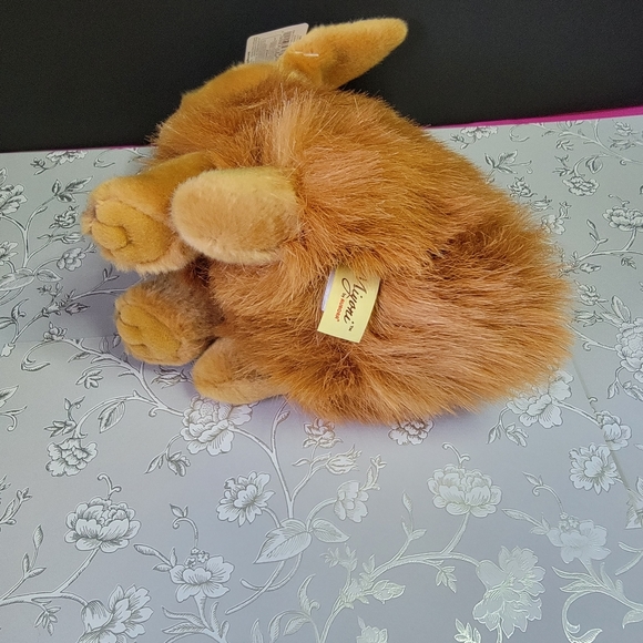 Miyoni by Aurora Angora Rabbit 10" Plush Brown sitting stuffed animal - Picture 6 of 7